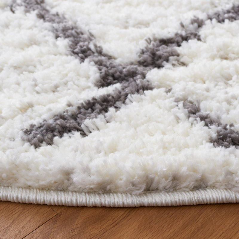 Tapis à poils longs Zettie, Rond 5 pi 1 po