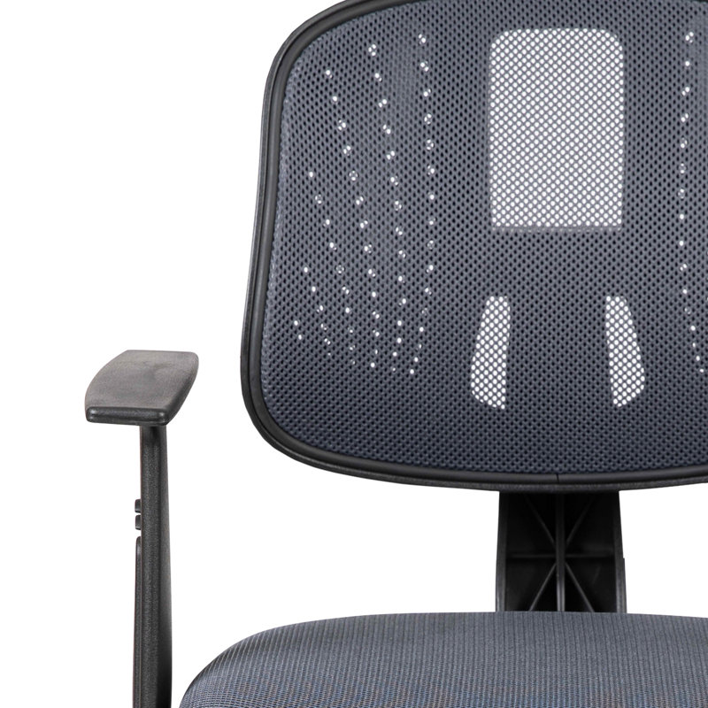 Contemporary Mid-Back Mesh Swivel Task Chair with Pivot Back in Gray