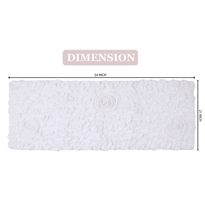 Tapis pour salle de bain Schoenberger, L 54 po x l 21 po, Blanc