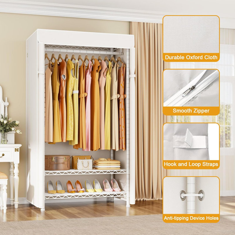 Armoire portative pour suspendre les vêtements, supports à vêtements robustes