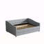 Lit de jour double avec couchette simple, dossier capitonné et accoudoirs ondulés en gris clair, parfait pour le confort et le style-118053588-118053589