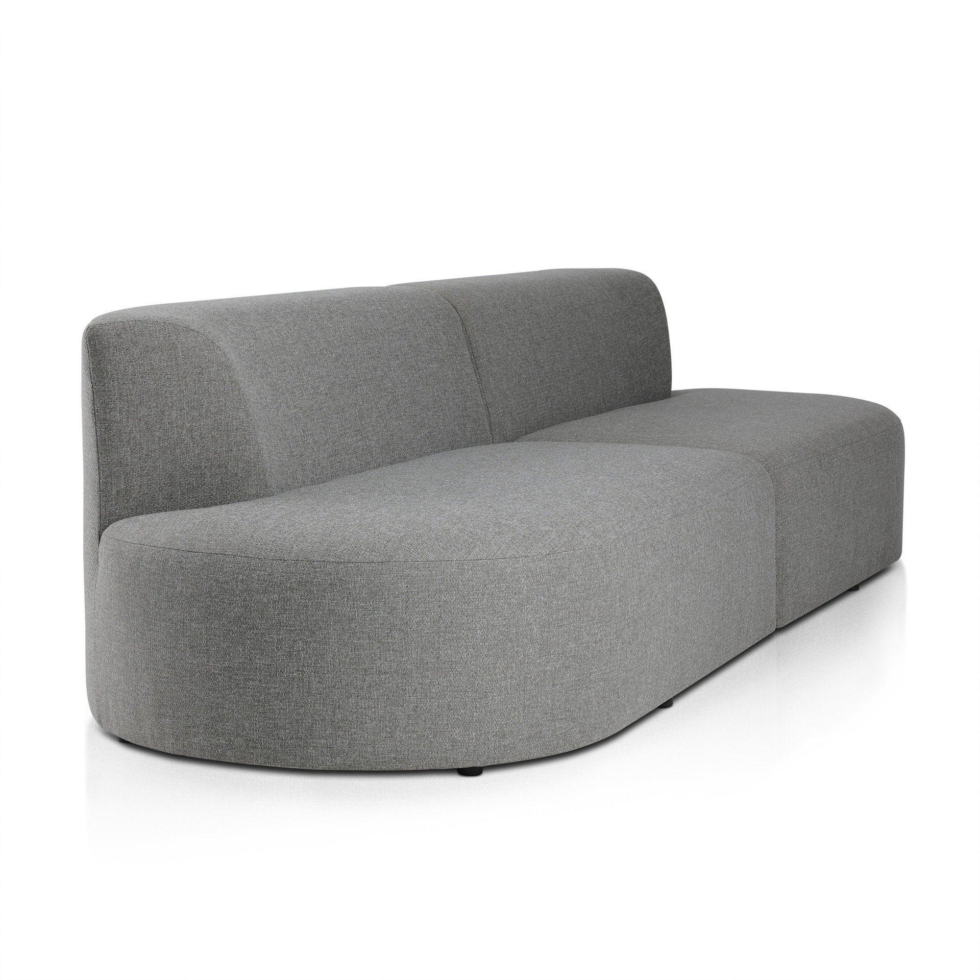 Navila 126'' Wide Outdoor Curved Patio Sectional with Cushions, Reversible, Hayes Smoke