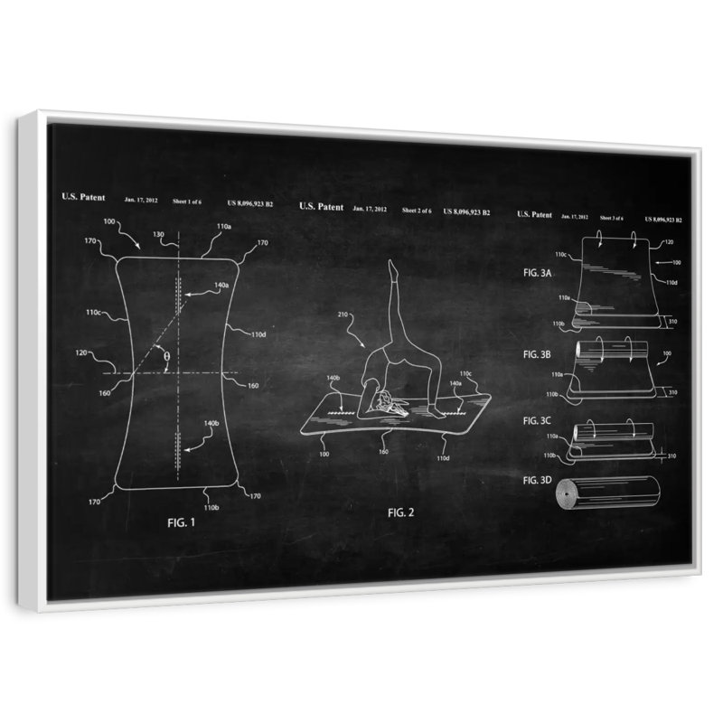 Exercise Mat BW Clapton, Floating Frame White, 40" X 27"