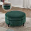 Repose-pieds rond avec rangement en velours, vert citrouille