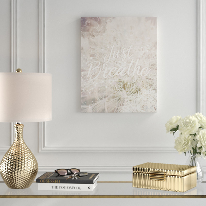Reproduction d’art sur toile tendue « Just Breathe » par Olivia, H 30 po x l 20 po x P 1,5 po