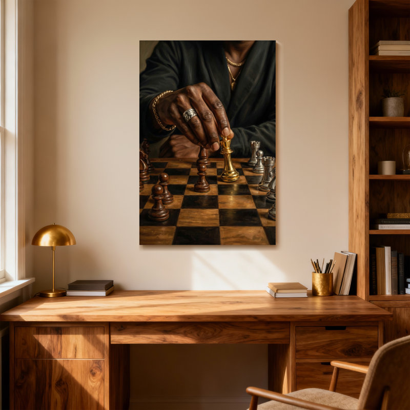 Joueur de mode d'échecs en mouvement, H 18 po x l 12 po