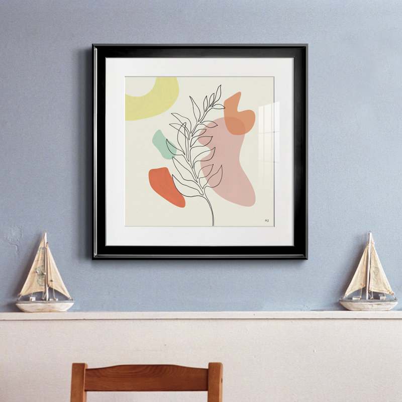 Écureuil d'automne - peinture encadrée, H 17,5 po x l 17,5 po x P 1,5 po, Cadre noir