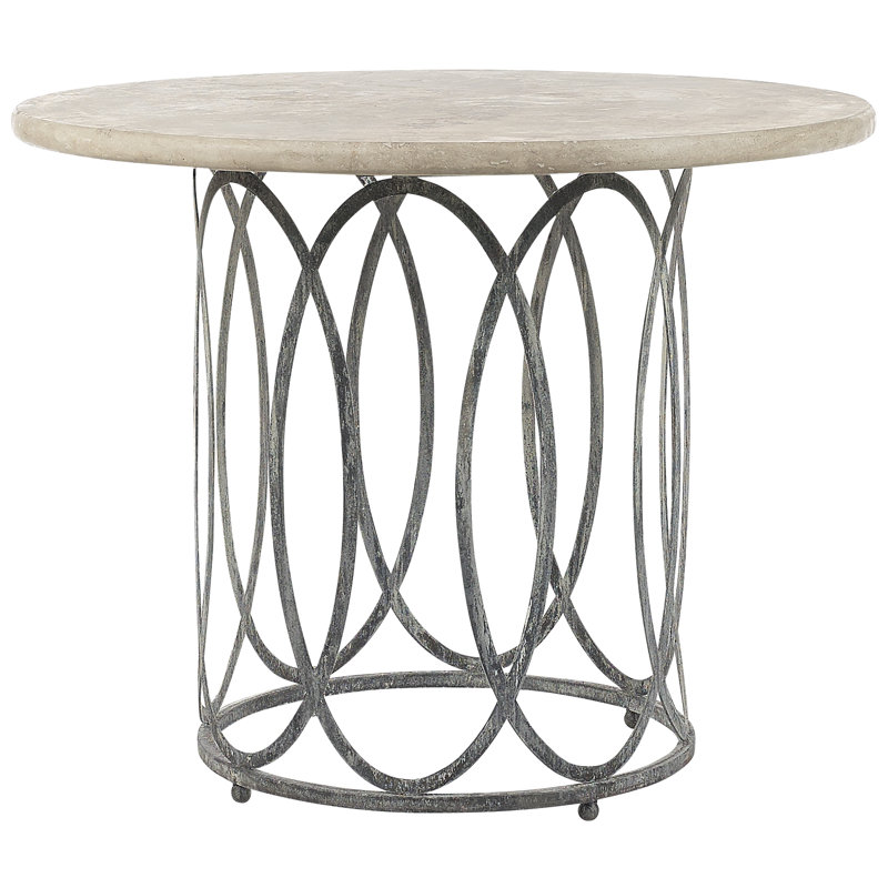 New Orleans 48" Trestle Dining Table, Deep Ocean, Lite Travertine