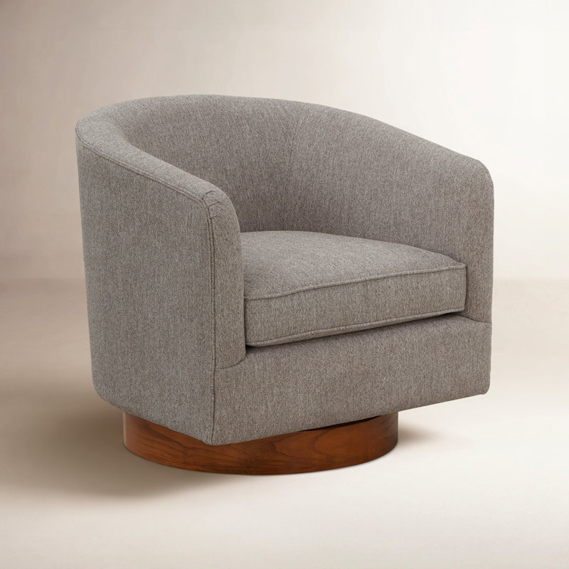Chaise pivotante en tissu Arnardo, Gris chenille