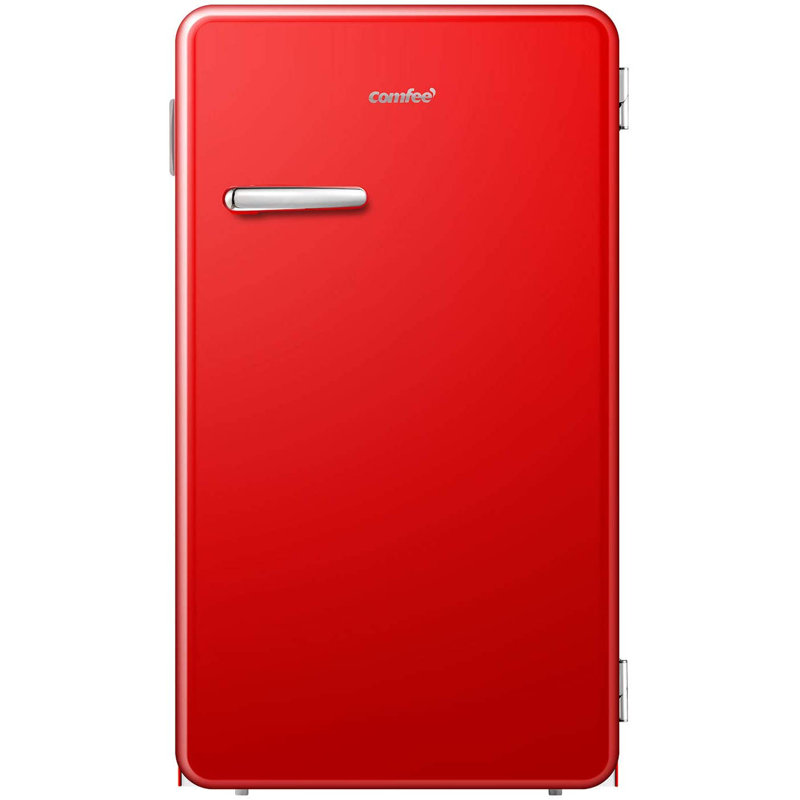 Comfee' Retro 3.3 Cubic Feet Freestanding Mini Fridge, Red