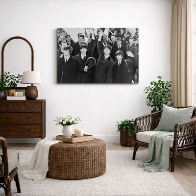 «The Beatles arrivée foule scène», photos de salon, impression sur toile, impression numérique sur toile encadrée.