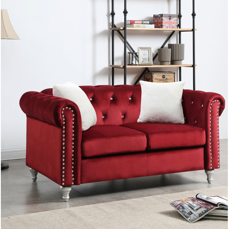 Causeuse Chesterfield Glory Furniture Raisa, Bordeaux