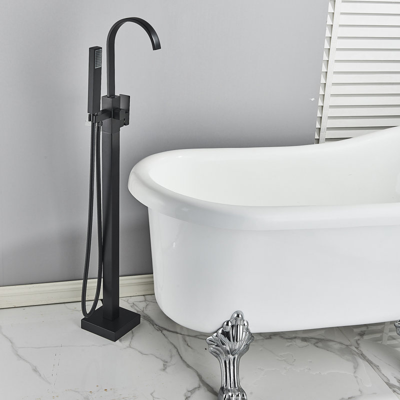 Bec de baignoire au sol avec inverseur et douche à main