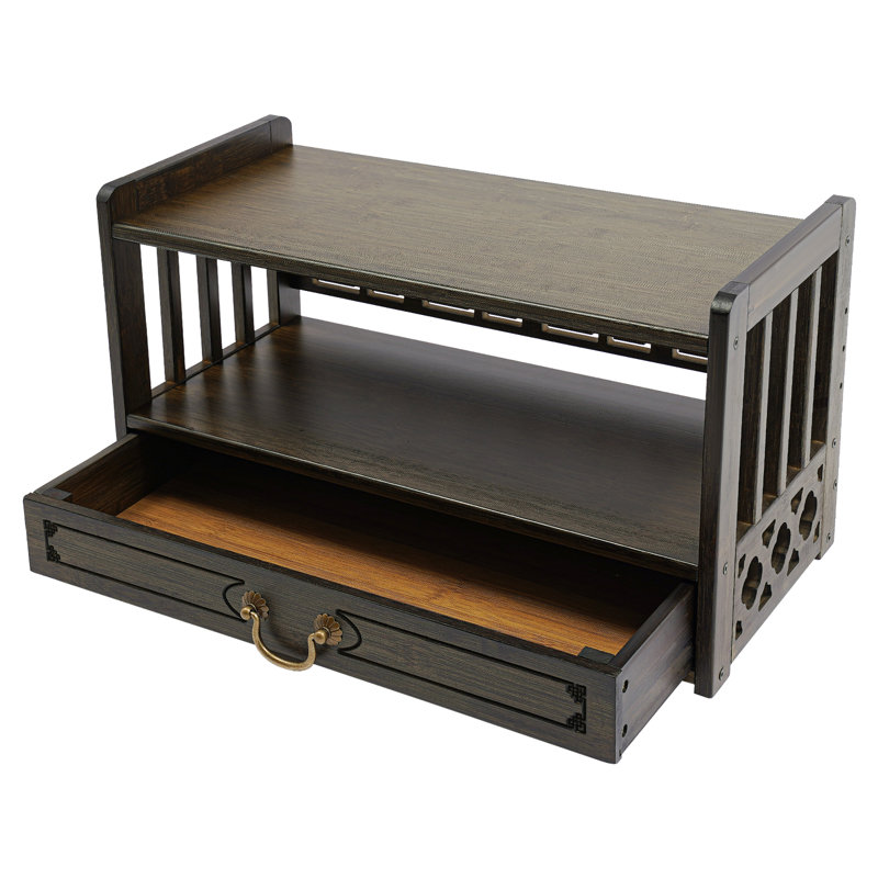 Desktop Organizer Altar Table With Drawer, Nut - Brown