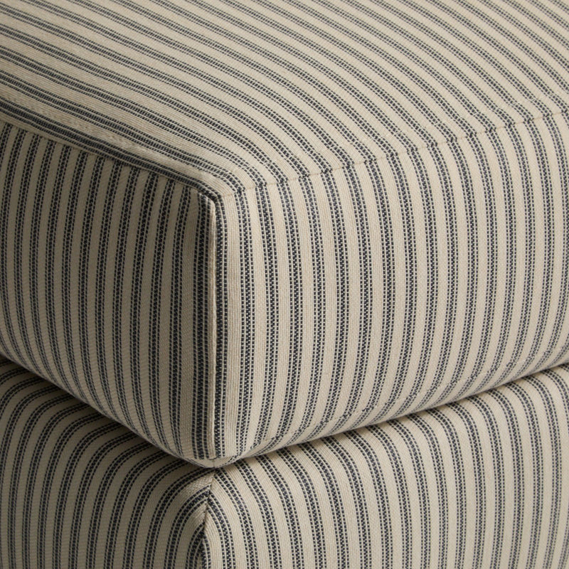 Walters Upholstered Ottoman, Cruise Grey Striped