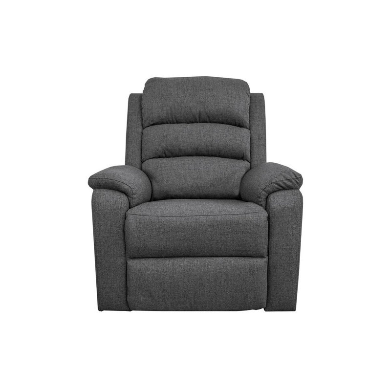 Upholstered Home Theater Seat, Dark Gray Burlap