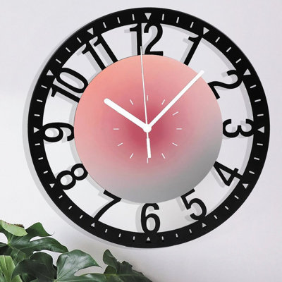 10" Round Iron Wall Clock with Silent Quartz Movement, Arabic Numerals, UV-Printed Design