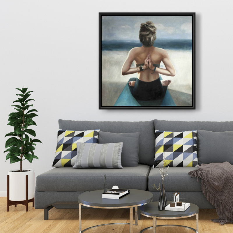 Impression inversée sur toile, Toile encadrée noire, H 24 po x l 24 po
