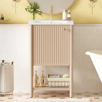 20-Inch French Style Bathroom Vanity with Ceramic Sink, Soft-Closing Door, and Ample Storage for Small Spaces