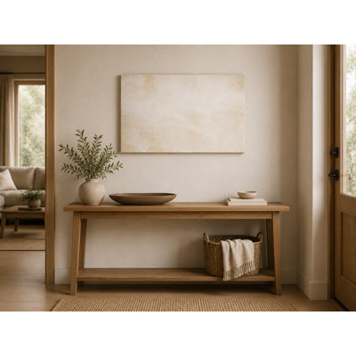 Quiet Ivory Field - Minimal Neutral Abstract Giclee Print on Wrapped Canvas Wall Art