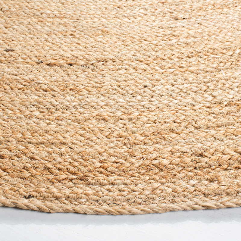 Cascio Natural Fiber Flat Weave Jute Solid Color Rug, Round 11'