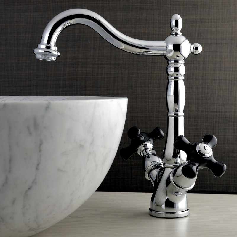 Kingston Brass Duchess Two-Handle 1-or-3 Hole Deck Mount Vessel Faucet, Chrome