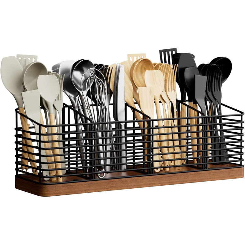 Matte Black Metal Cutlery Rack