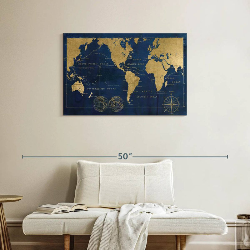 Carte du monde Aligo, H 24 po x l 36 po