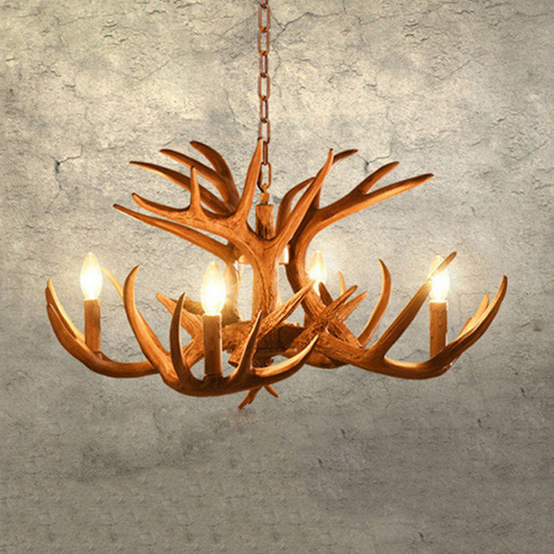 Lampe lustre à 4 lumières Lodge Antler