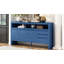 Buffet U_Style 60 po à 3 portes avec 3 tiroirs - Buffet moderne en placage de frêne massif, tablette semi-ouverte et découpe semi-circulaire centrale dans le panneau arrière, grande armoire de rangement pour le salon, le couloir et la salle à manger-1030937774