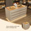 Armoire de présentation et de rangement 55,12 po blanc cassé