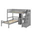 Lit mezzanine simple avec bureau, tablettes et tiroirs-820088311