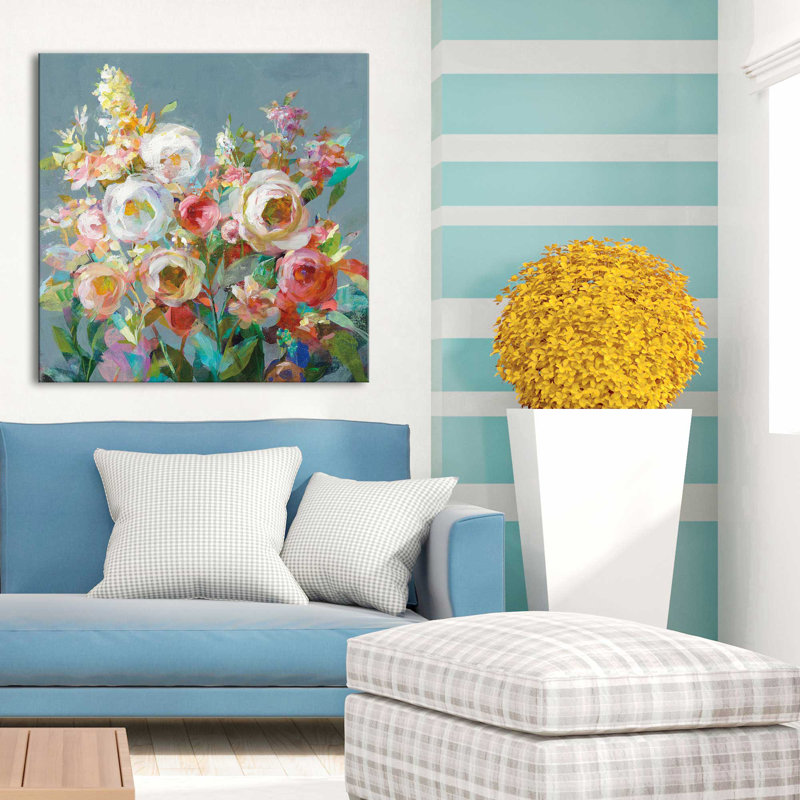 Joy of the Garden Square I - Peinture, H 36 po x l 36 po x P 1,5 po, Toile tendue