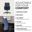 Chaise de bureau ergonomique en vinyle HON Ignition 2.0, inclinaison avancée, structure noire, noir-120151190-81753454-120151193