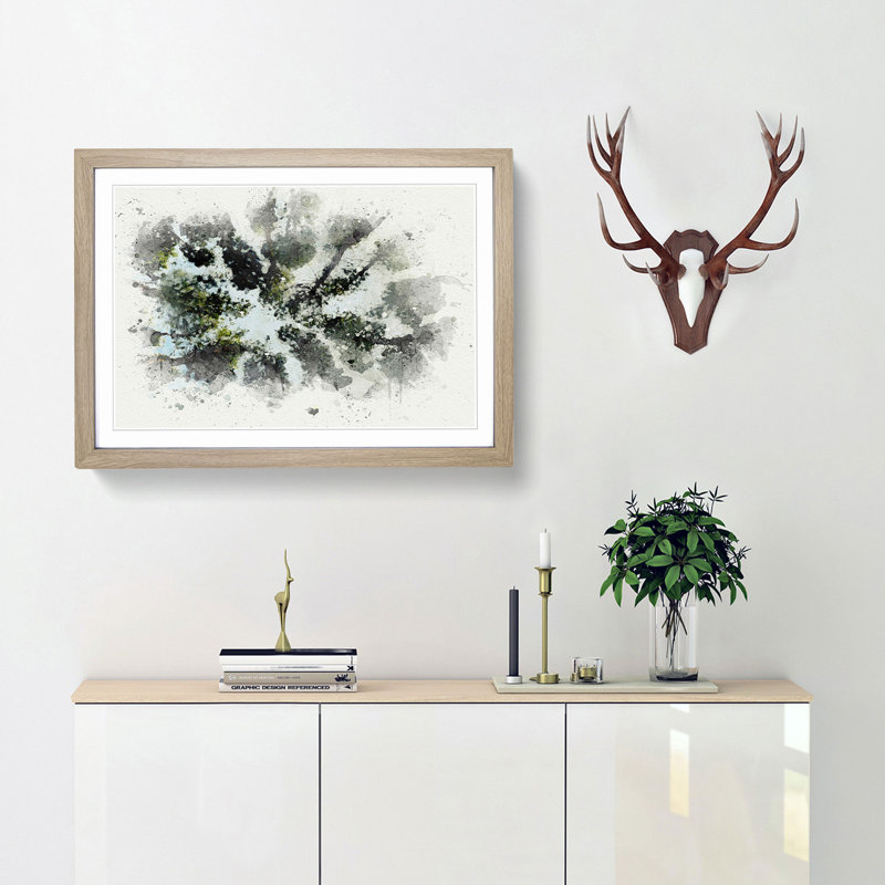 Tree Tops in Abstract - Framed Print, 40cm H x 60cm W x 2cm D, Oak