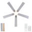 Ventilateur de plafond 52 po à finition nickel brossé moderne avec lumière et télécommande-826515116-826515117
