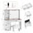 Greyden Vanity Set with Glass Top and Outlets-408503648