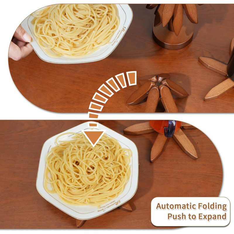 Dessous de plateaux en bois pour plats chauds, ensemble de dessous de plat en forme d'arbre, plateaux de cuisine pliables en bois, dessous de plat en forme d'arbre pour plats chauds