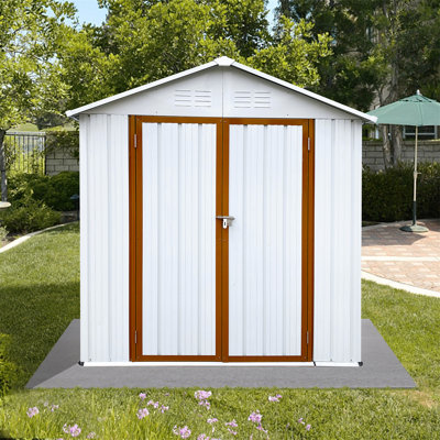 Remise de rangement extérieure pour toit Apex de 6 pi x 4 pi blanc