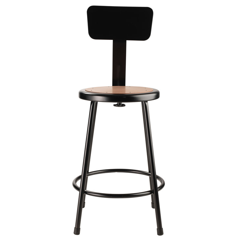 Backed Ergonomic Industrial Stool Footring, 24"