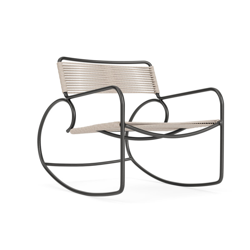 Walter Lamb Outdoor Rocker Chair, Dove/Beige