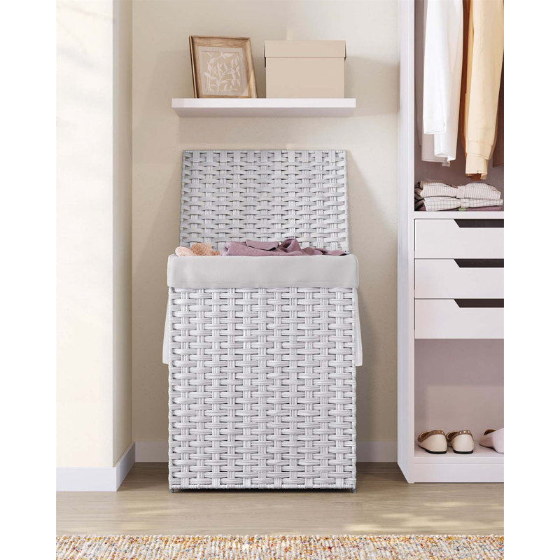 Bhargava Laundry Hamper with Handles, White