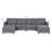 Modern Large Sectional Sofa, U-Shape Modular Sectional Couch With Storage Function,123" Sofa Bed With Ottoman,6 Seat Sectionals Chaise For Living Room,Chenille-1952477800