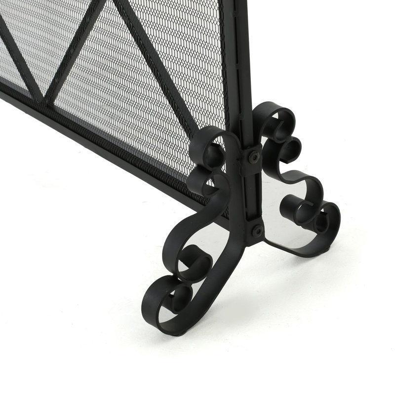 Tepper Iron Fireplace Screen, Black