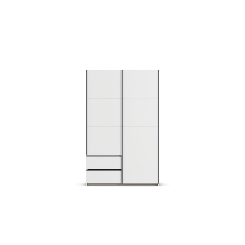 Sevilla sliding door wardrobe, Alpine White/Gray Metallic, 210cm H x 131cm W x 59cm D