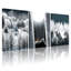 «Winter Forest Moonlight», art mural noir et blanc sur toile tendue sur toile (ensemble de 3)-1961631473