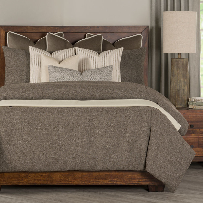 Belmont Nubby Homespun Duvet Cover and Insert Set with Accent PIllows, Full, Turquoise