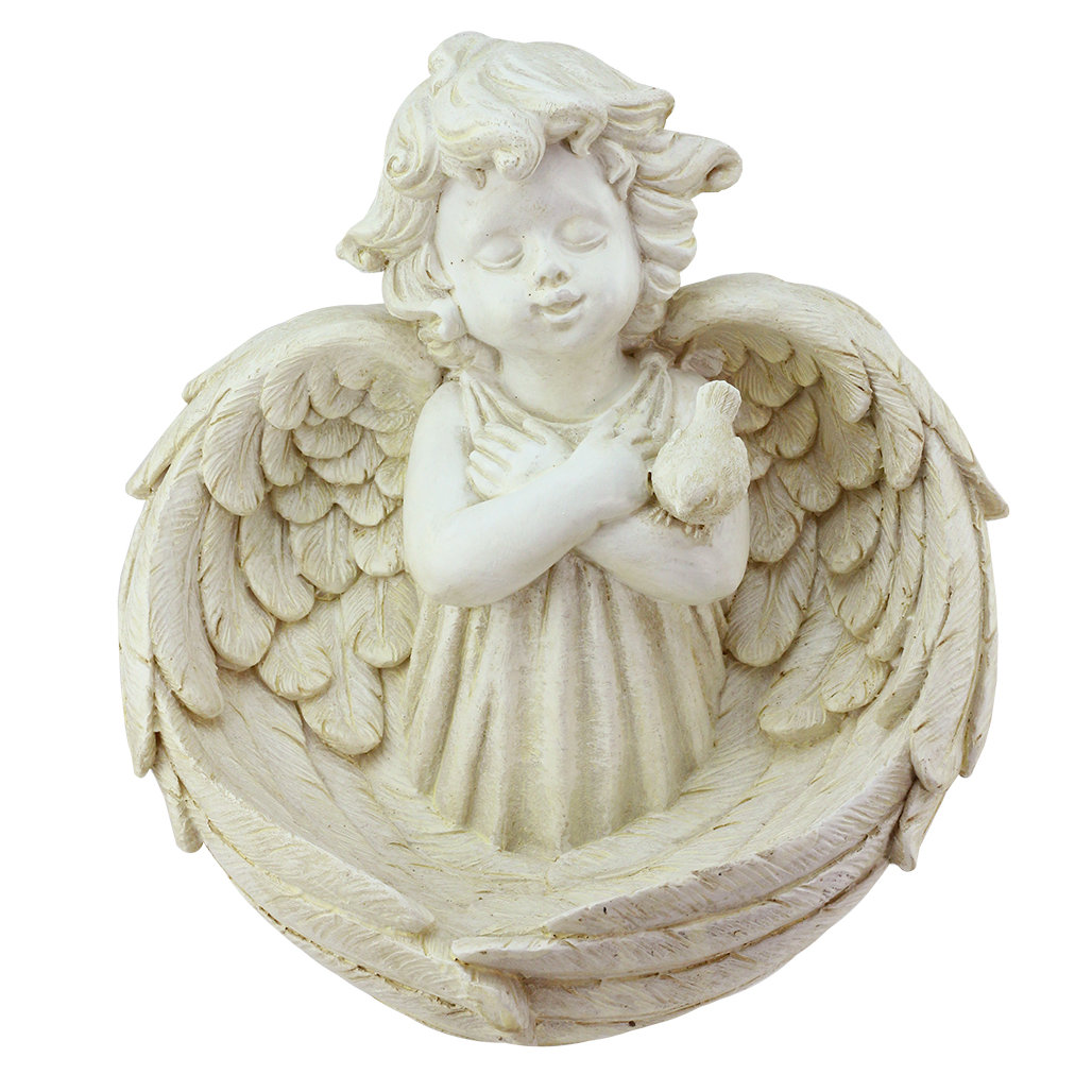 9" Cherub Angel Wings Bird Feeder Outdoor Garden Statue Northlight Seasonal