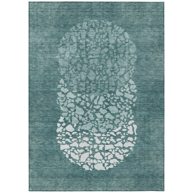 Abstract Machine Woven Polyester Indoor / Outdoor Area Rug, Rectangle 8' x 10'