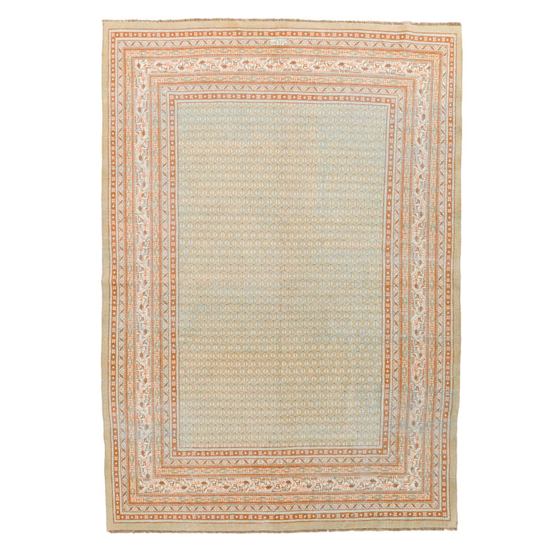 Tapis beige / rouille One-of-a-Kind 5 pi 8 po x 8 pi New Age